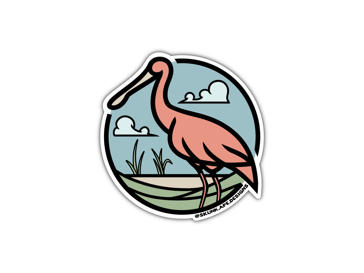 Spoonbill Sticker decal for boats cars water bottle coolers fly