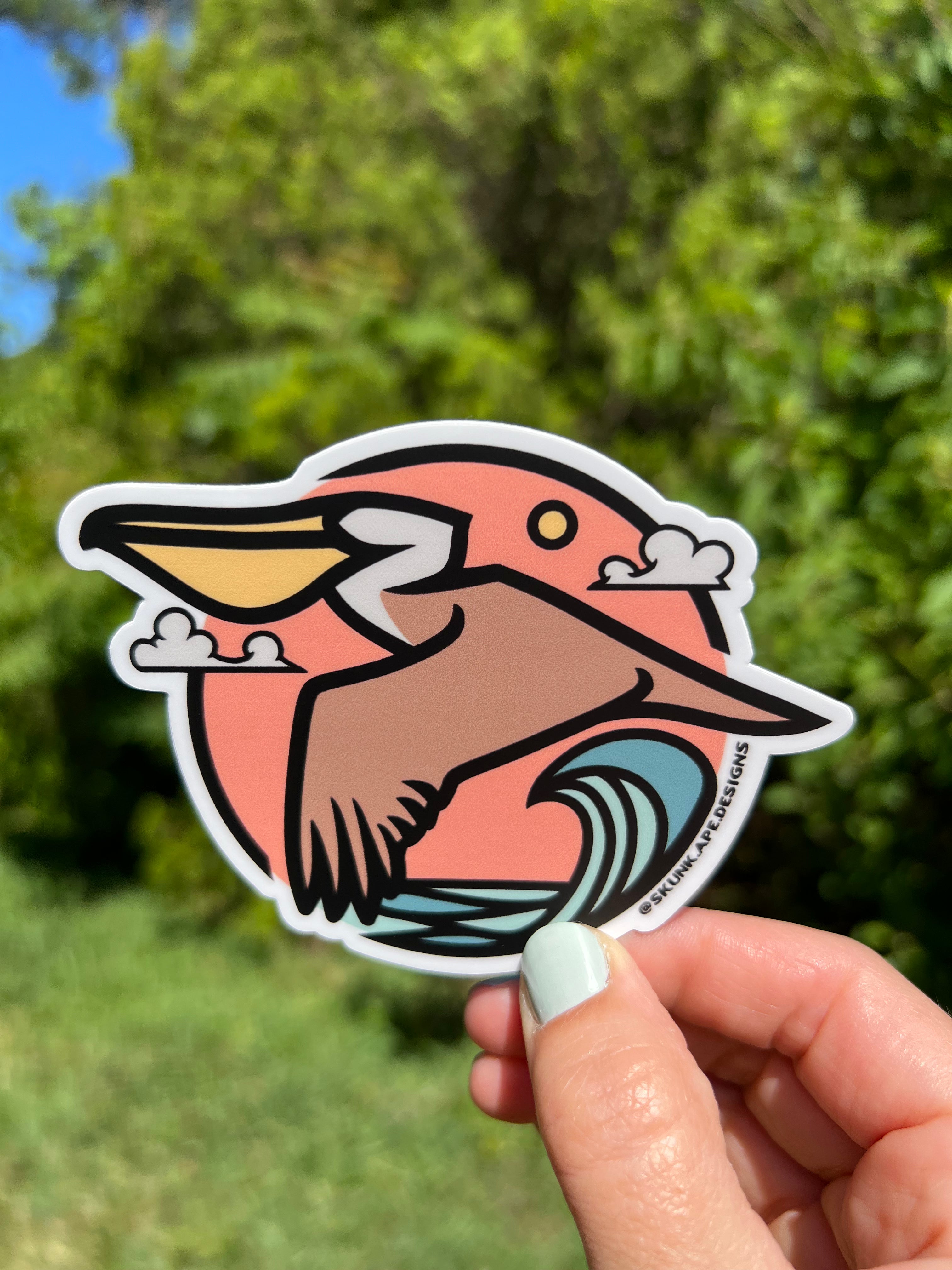 Brown Pelican Sticker